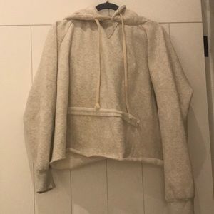 Oversized Oatmeal Cropped Sweatshirt